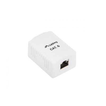 Lanberg Roseta de pared 1xRJ45 Cat.6 OS6-0001-W Blanco